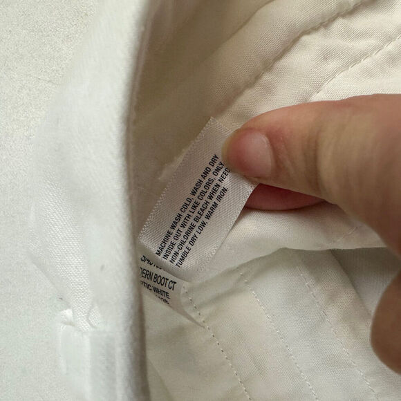 GAP Women's White Modern Boot Bootcut Chino Dress Pants 100% Cotton Size 2A - Picture 8 of 11